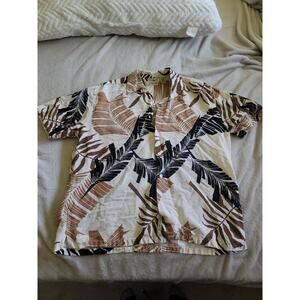 Cubavera Mens Shirt Short Sleeve Linen/Rayon Size L